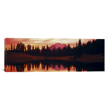 Reflection of Trees in Water, Tipsoo Lake, Mt Rainier, Mt Ra // Panoramic Images (36"W x 12"H x 0.75"D)