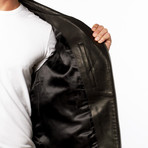 Leather Biker Jacket // Black (M)