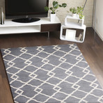 Emma // Grey Wool + Viscose Rug (8'L x 2'6"W)