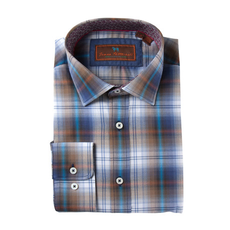 Multi-Color Spread Collar Button-Up Shirt // Blue (XS)