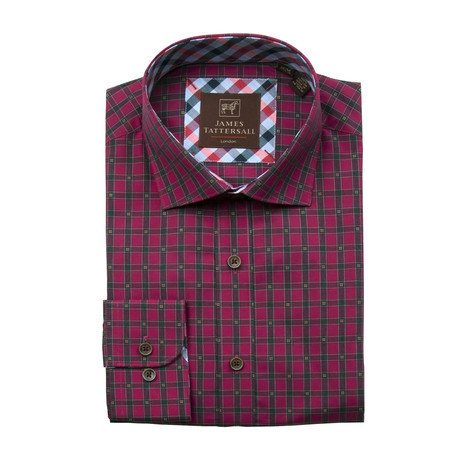 Barnet Spread Collar Button-Up Shirt // Berry (XS)