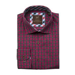 Barnet Spread Collar Button-Up Shirt // Berry (L)