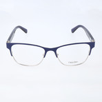 Stephen Flat Half-Rim Frame // Blue