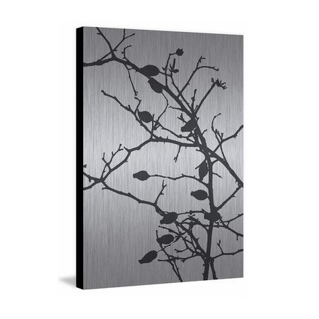 Birds Painting Print // Brushed Aluminum (12"W x 18"H x 1.5"D)