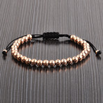 Rose Gold Plated Stainless Steel Bead Shocker Tie Bracelet // Rose Gold