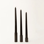 Hex // Candle Holders // Set of 3 (Blackened Steel)