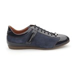 Zak Mixed Texture Sneaker // Dark Blue (Euro: 42)