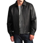 Basic Leather Jacket // Black (M)