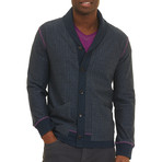 Mattingly Long-Sleeve Knit Shawl Cardigan // Navy (M)