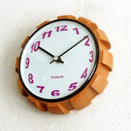 MOTOR Wall Clock // Arabic Numerals (Violet + White Dial)
