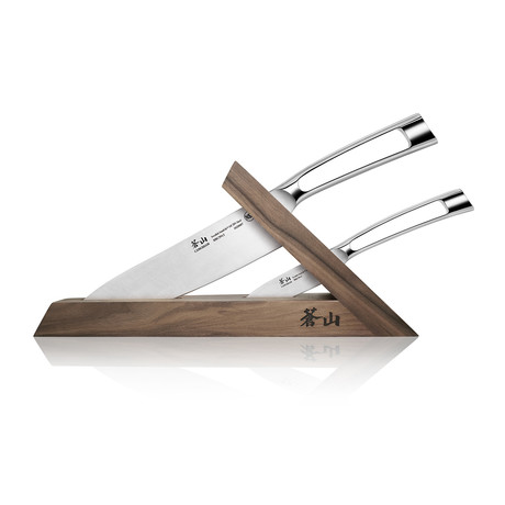 Sandvik Swedish Steel Forged 3-Piece Knife Block Set // TN1 Series // Walnut