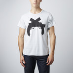 Pistols Tee // Grey White (L)