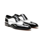 Fred Oxford Wing Brogue // Black + White (Euro: 46)