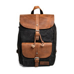 No. 750 Waxed Nylon Backpack (Black)