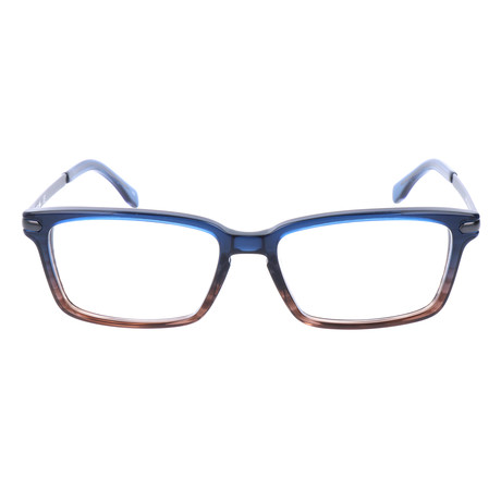 Stanford Rectangle Thick Rim Frame // Blue + Brown Gradient