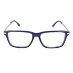 Matt Angled Rectangle Thick Rim Frame // Blue