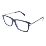 Matt Angled Rectangle Thick Rim Frame // Blue