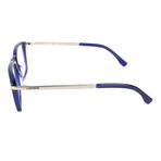 Matt Angled Rectangle Thick Rim Frame // Blue