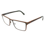 Cid Flat Top Thick Rectangular Frame // Matte Green
