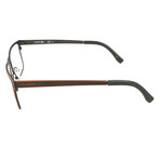 Cid Flat Top Thick Rectangular Frame // Matte Green