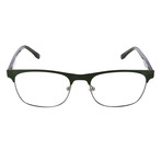 Milo Rounded Rectangular Hornrimmed Frame // Khaki