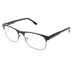 Milo Rounded Rectangular Hornrimmed Frame // Khaki