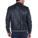 Iron Leather Jacket // Navy (L)