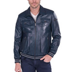 Hybrid Leather Jacket // Navy (XL)