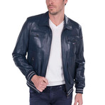 Hybrid Leather Jacket // Navy (XL)