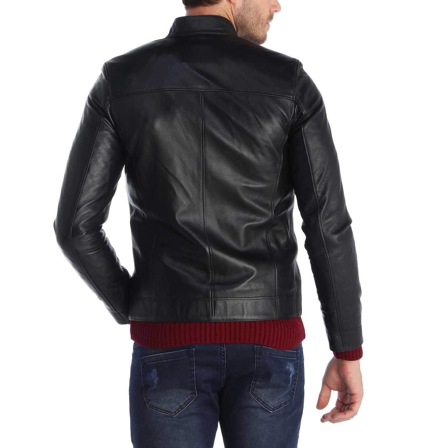 Topped Shot Leather Jacket // Black (S) - Sir Raymond Tailor - Touch of ...