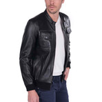 Spin Leather Jacket // Black (M)