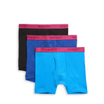 Essential Cotton Boxer Brief // Cobalt + Black + Blue // 3-Pack (XL)