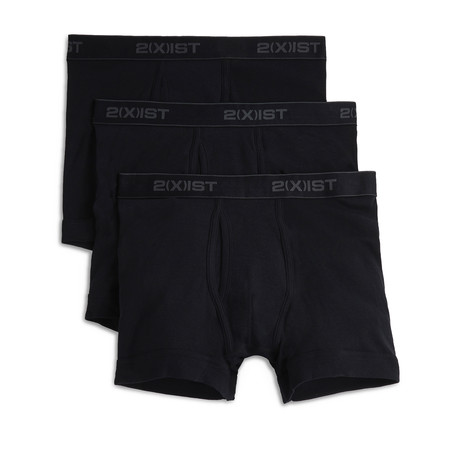 Essential Cotton Boxer Brief // Black + Black + Black // 3-Pack (S)