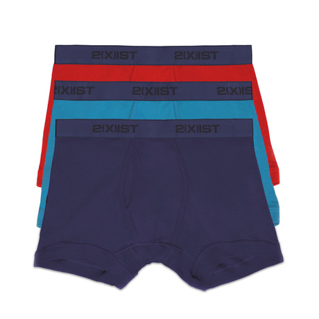 Essential Cotton Boxer Brief // Blue + Blue + Red // 3-Pack (S)