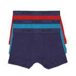 Essential Cotton Boxer Brief // Blue + Blue + Red // 3-Pack (S)