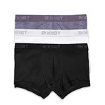 Essential Cotton No Show Trunk // Black + White + Gray// 3-Pack (S)