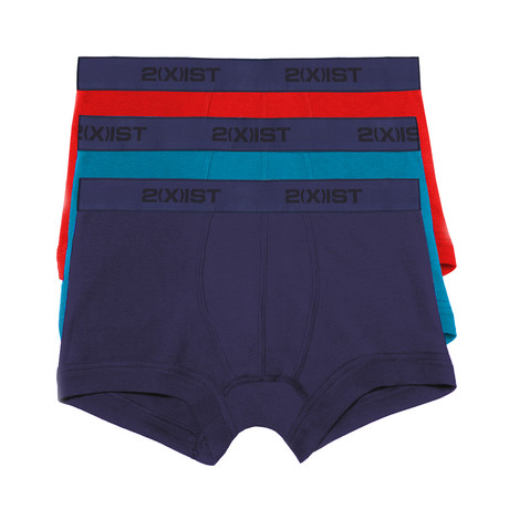 Essential Cotton No Show Trunk // Blue + Blue + Red // 3-Pack (S)