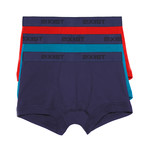 Essential Cotton No Show Trunk // Blue + Blue + Red // 3-Pack (M)