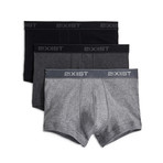Essential Cotton No Show Trunk // Black + Grey + Charcoal // 3-Pack (L)