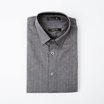Subtle Scroll Floral Button-Up Shirt // Gray (L)