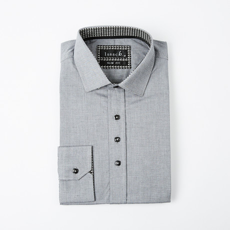 Dobby Button-Up // Black + Gray (S)