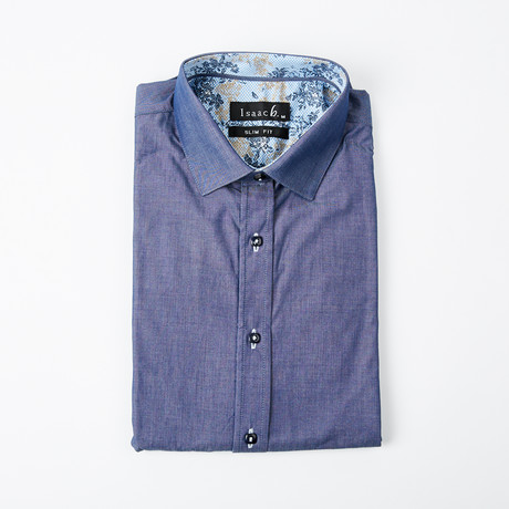 Foliage Cuff Button-Up Shirt // Blue (S)