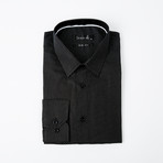 Polka Dot Button-Up Shirt // Black (M)