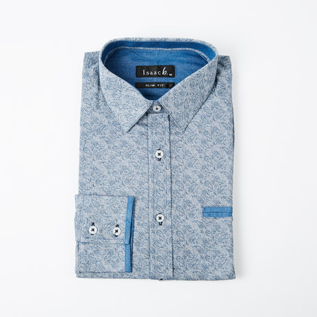 Flourished Paisley Button-Up Shirt // Gray (S)