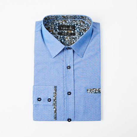 Cross Weave Button-Up // Blue (XL)