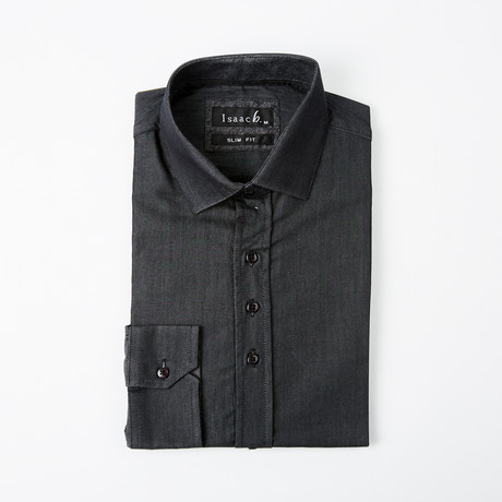 Solid Button-Up // Black + Gray (S)