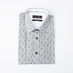 Disconnected Bubble Print Button-Up Shirt // White (L)