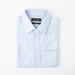 Bouquet Print Button-Up Shirt // Blue (2XL)