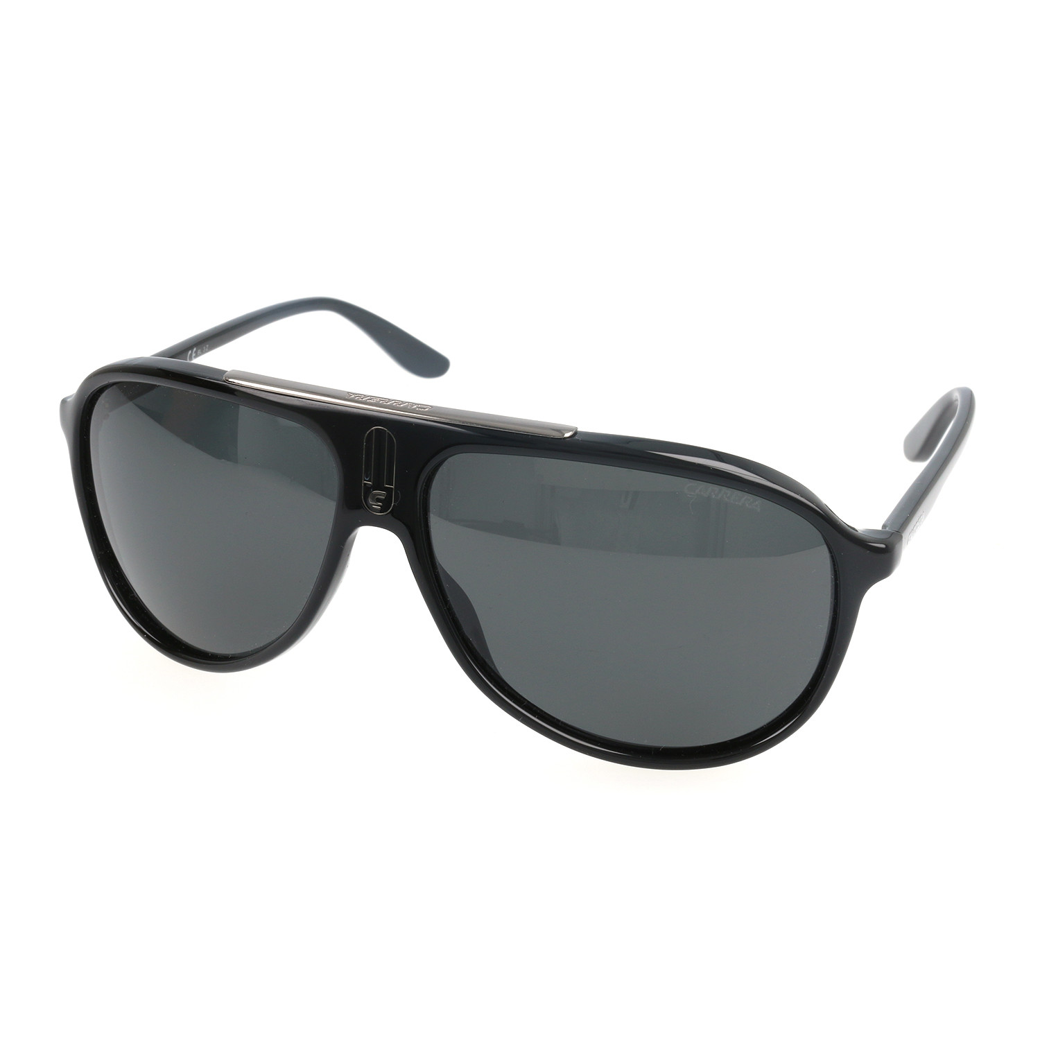 Thick Rim Metal Bridge Aviator // Black - Carrera Sunglasses - Touch of ...