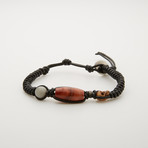 Jean Claude Jewelry // Stone Beaded Bracelet // Black + Red
